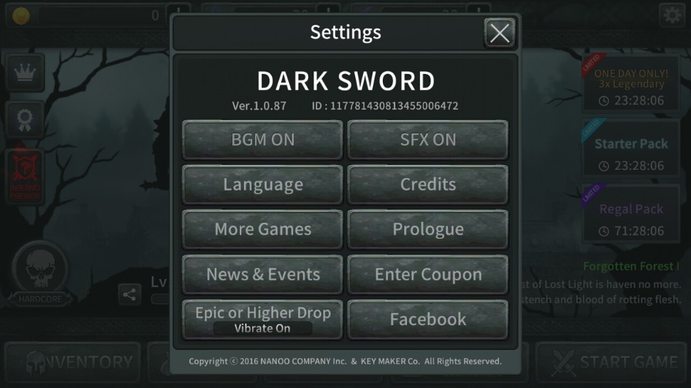 enter coupon dark sword